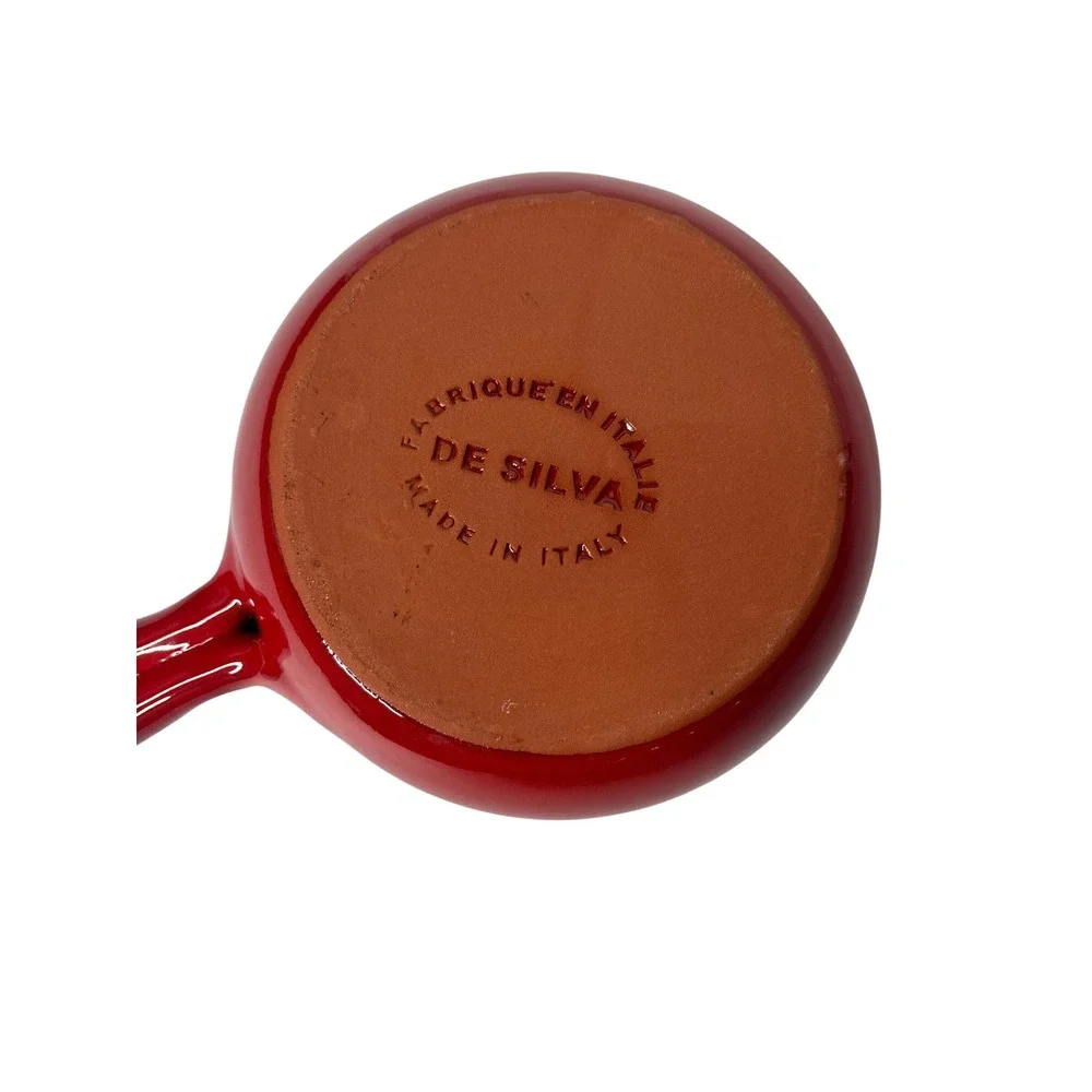 De Silva Ceramic Ramekin Set 2 Italy Red Terracotta Small Cocotte Handle